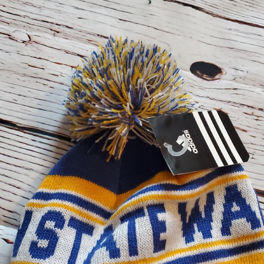 🆕️ ADIDAS NBA WARRIORS KIDS BEANIE 💙💛 - Picture 5 of 6
